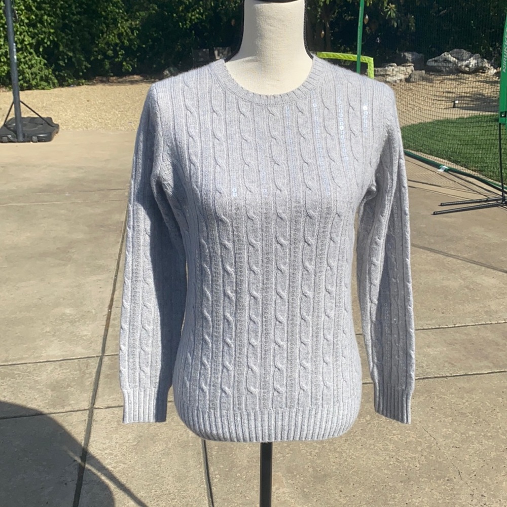 Vineyard Vines Cashmere Cable Knit & Sequin Sweater